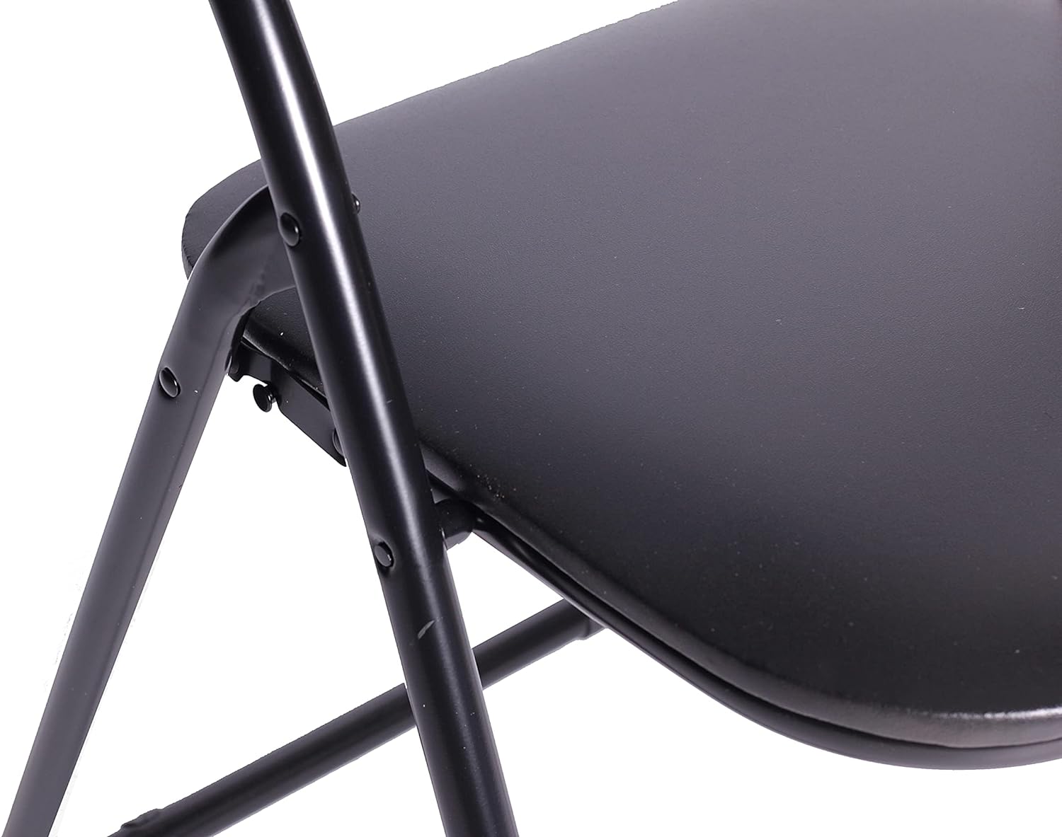 DUPI Silla Plegable Metal Acolchada Negra Piel Sintética (Pack de 6 Unidades)