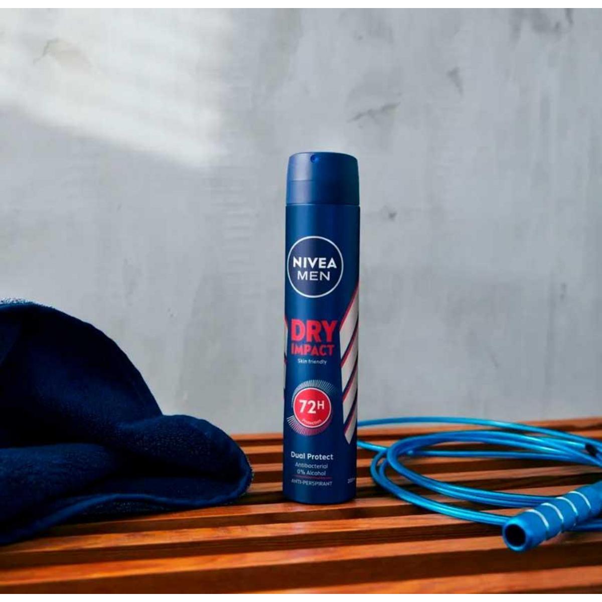 NIVEA MEN Pack ahorro - Dry Impact Spray Desodorante para hombre 200ml x 6 unidades