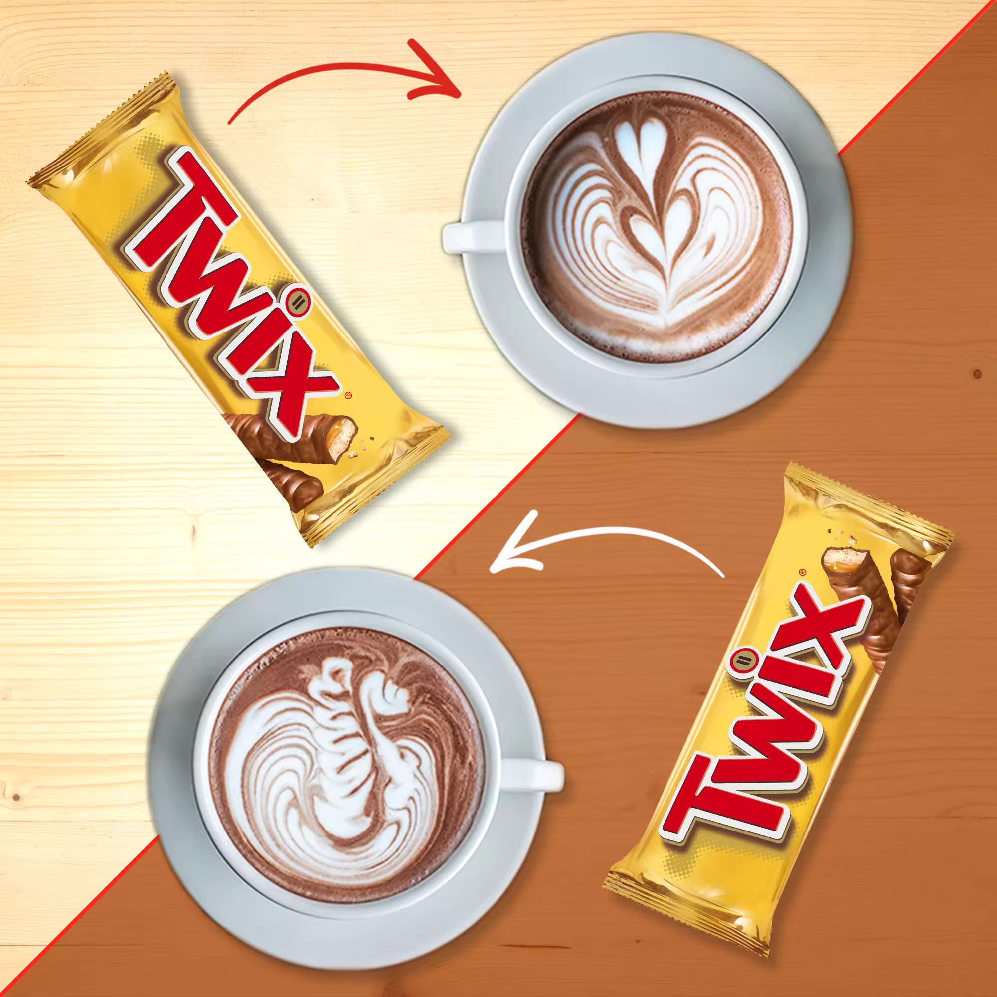 Chocolatina Twix con Galleta crujiente y suave caramelo recubiertos de chocolate con leche - 25x50g