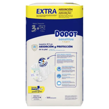 Pañales Dodot Sensitive Extra Talla 3+ (56 Uds.) Dodot