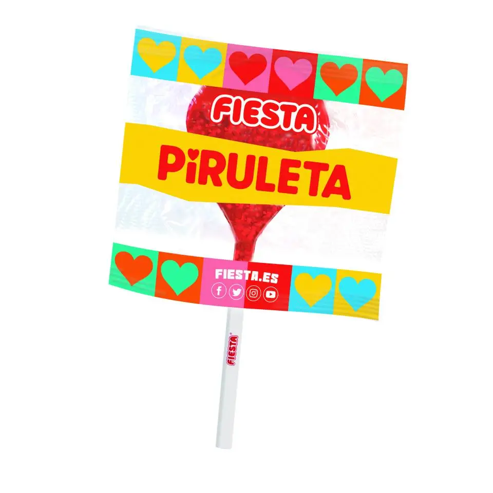 PIRULETA MEGA GIGANTE FIESTA 60 CM ESTUCHE DE 17 PIRULETA FIESTA CEREZA WWW.CHUCHEZ.COM SIN GLUTEN SIN LACTOSA APTO VEGANOS
