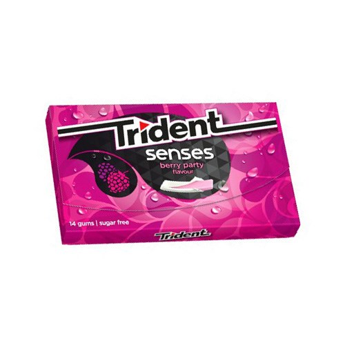 Trident Senses Chicles sin Azúcar con Sabor Tropical hierbabuena berry sandía 23G*12