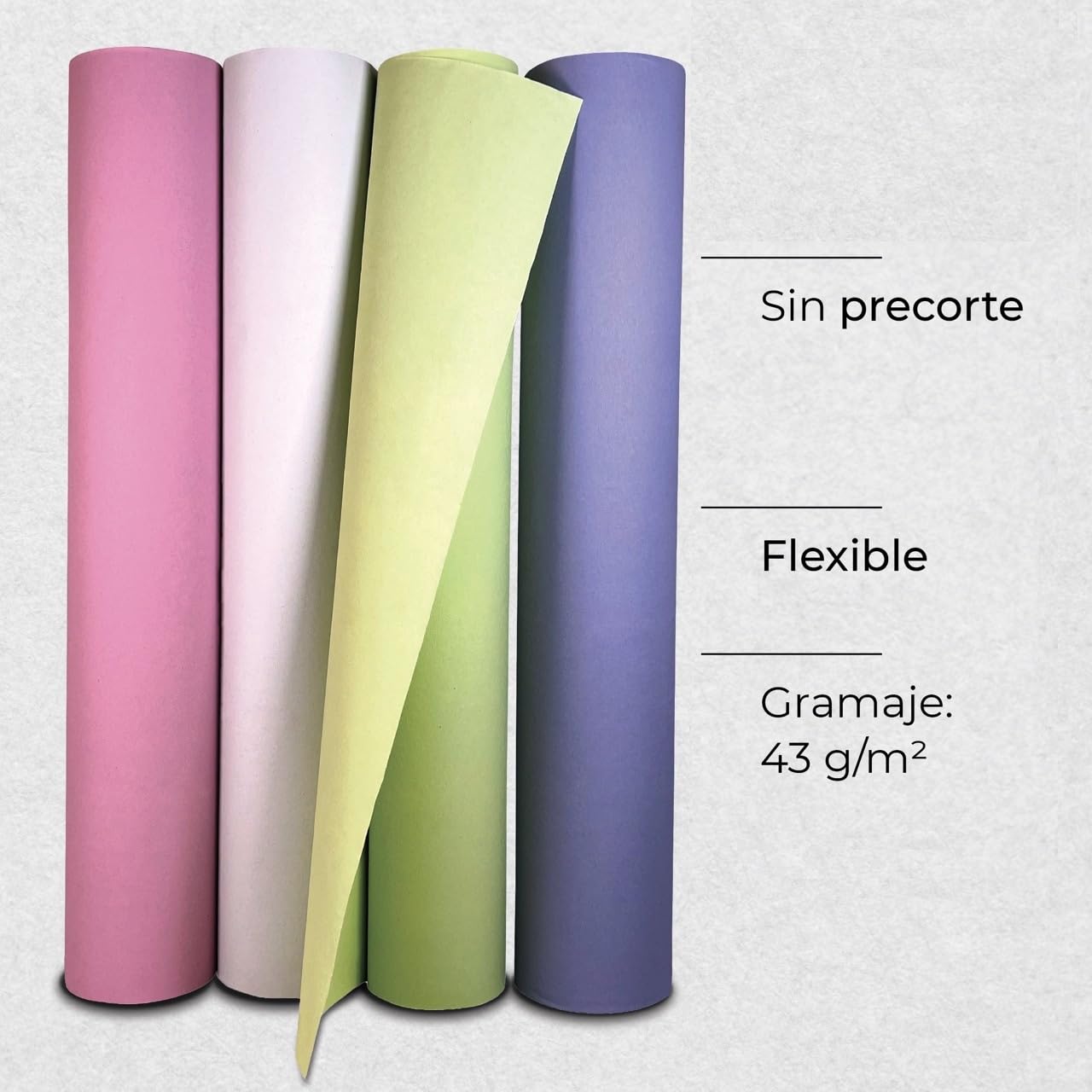 PILBELLES 6 rolos de papel maca 0,59x60m |   Cor Rosa sem pré-corte