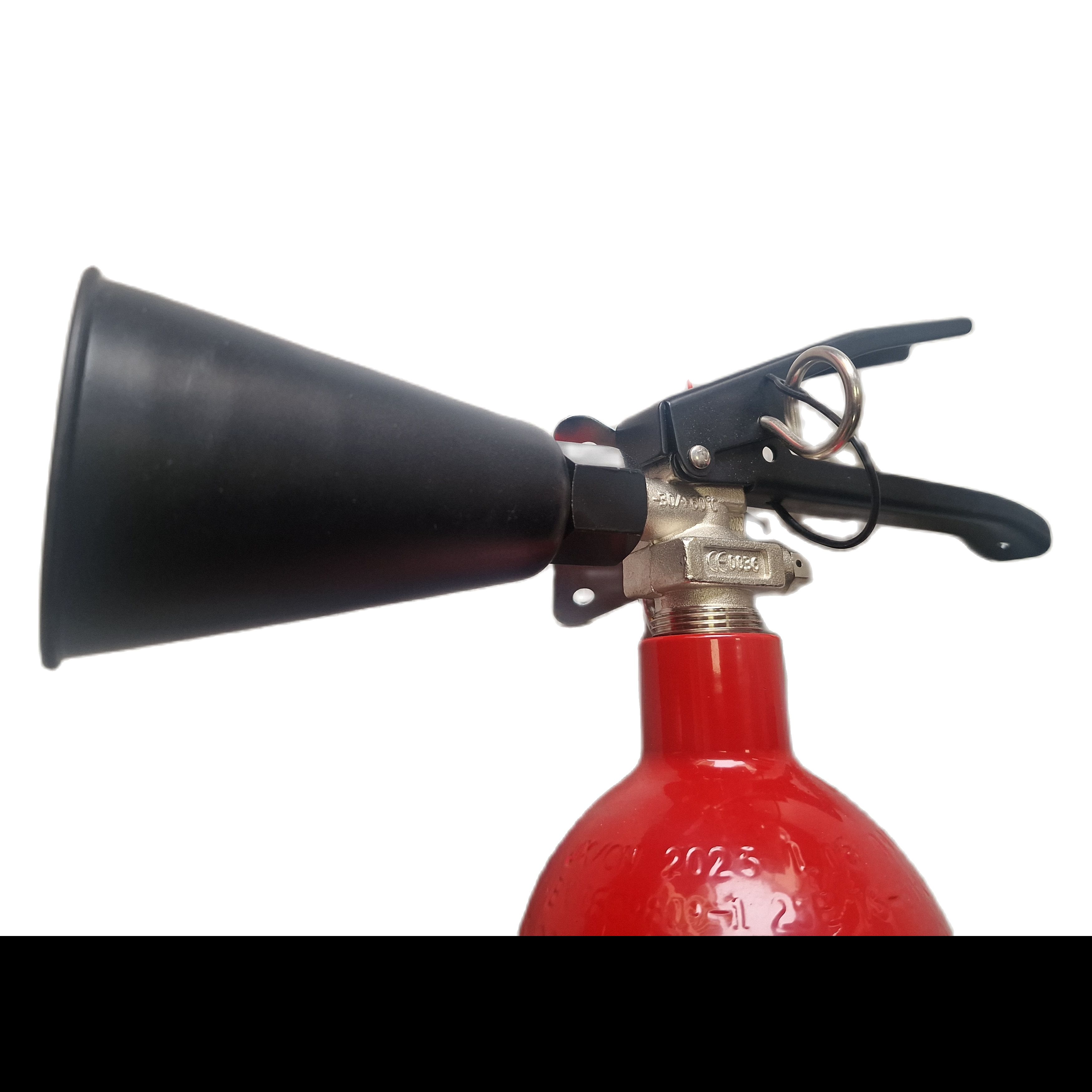 Extintor de CO2  2 Kg  34-B C Con Soporte Pared Incluido y vaso difusor especial para CO2. EN-3/96. Certificado y Homologado