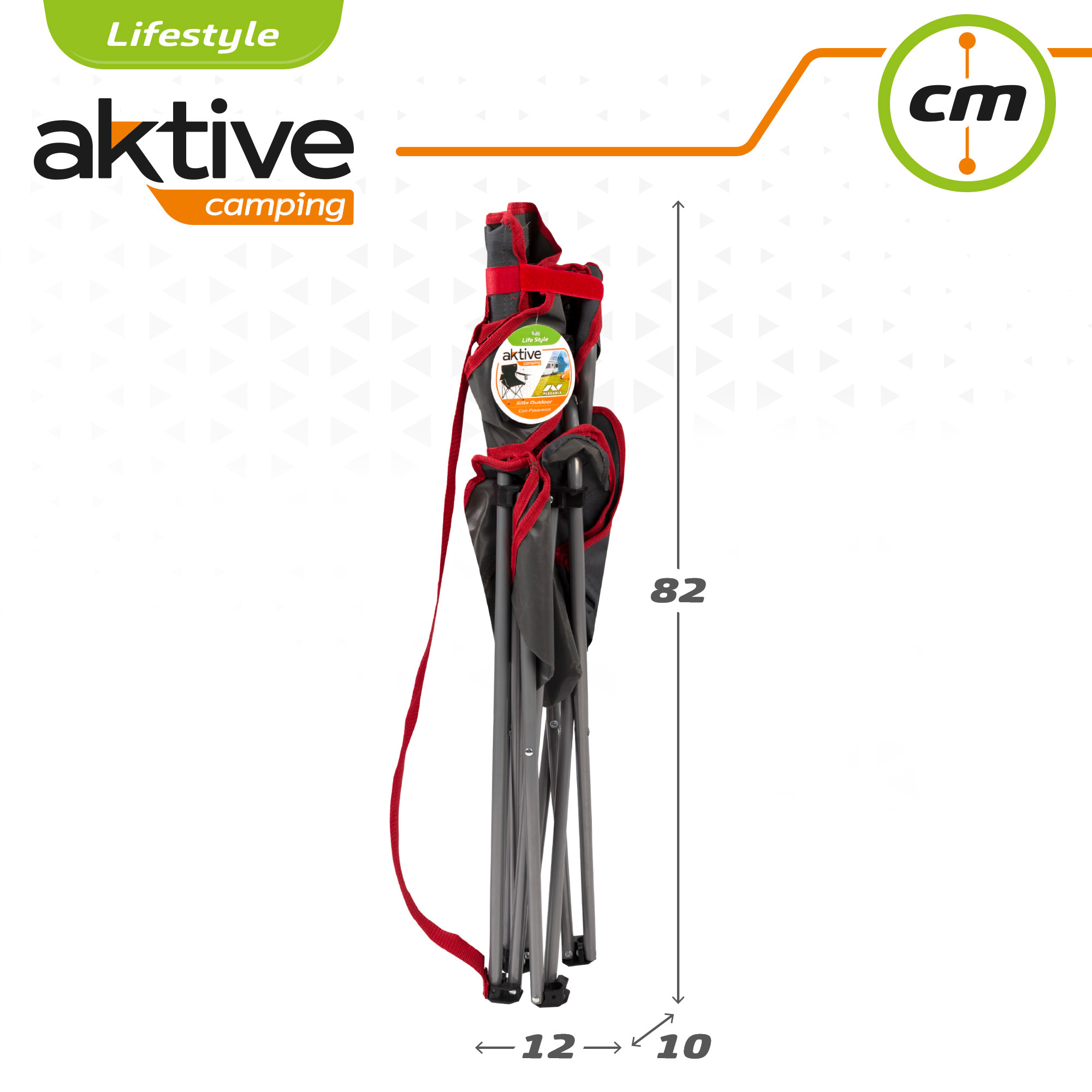 Silla plegable camping con posavasos Aktive Camping, Silla de camping plegable, Silla portátil