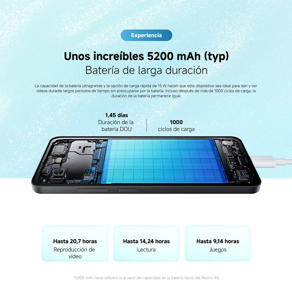 【Marca +】Versión global Redmi A5 Unisoc T7250 Procesador Cámara principal de 32 MP Pantalla grande de 6,88" Admite carga rápida de 15 W
