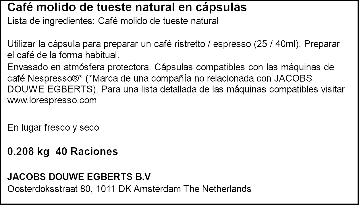 Onyx L'OR 40 Maxi Pack cápsulas compatíveis com Nespresso 8711000386293