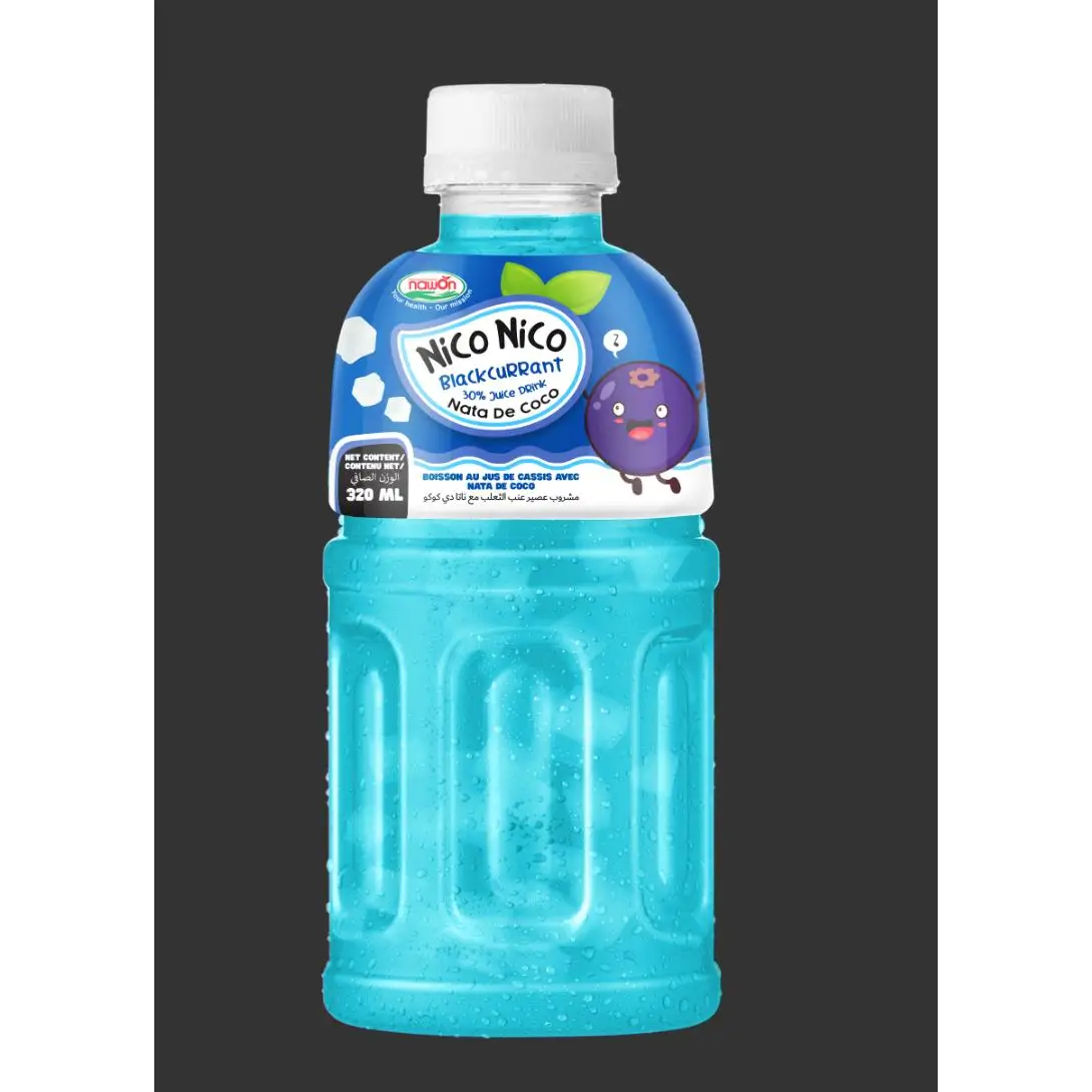 Nico Nico Bebida Nata de Coco - 10 unidades de 320ml cada una - Sabores: azul, fresa, mango y melón