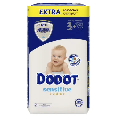 Pañales Dodot Sensitive Extra Talla 3+ (56 Uds.) Dodot