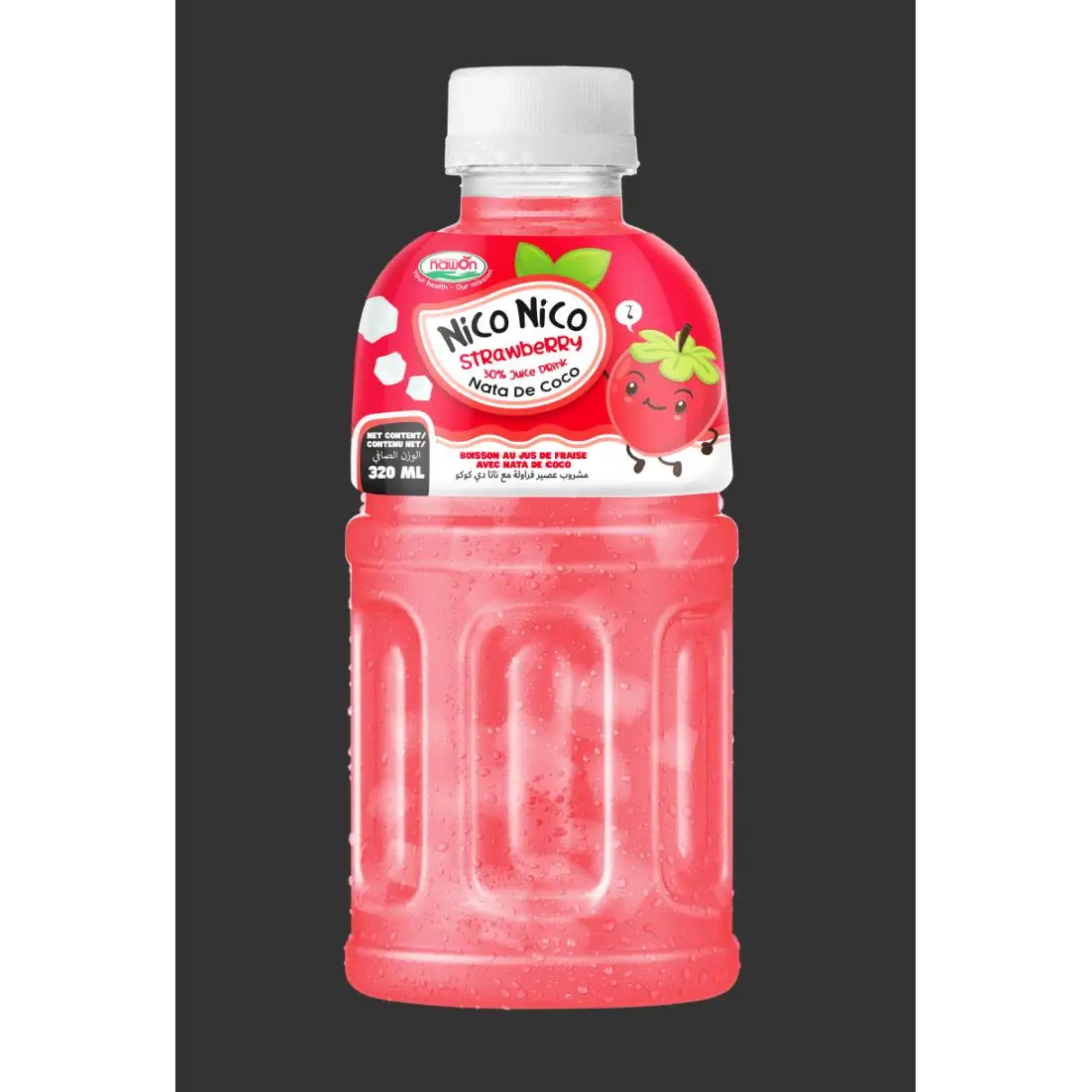 Nico Nico Bebida Nata de Coco - 10 unidades de 320ml cada una - Sabores: azul, fresa, mango y melón