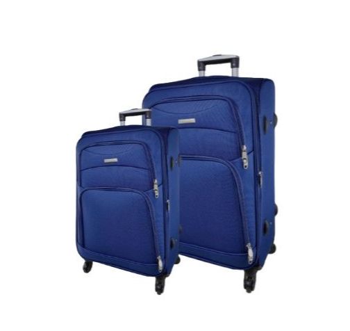 Maleta de Lona con 4 ruedas 360° y Código de Seguridad. ¡Equipaje ideal para Viajes en cortos y largos en avión! Color AZUL OSCURO