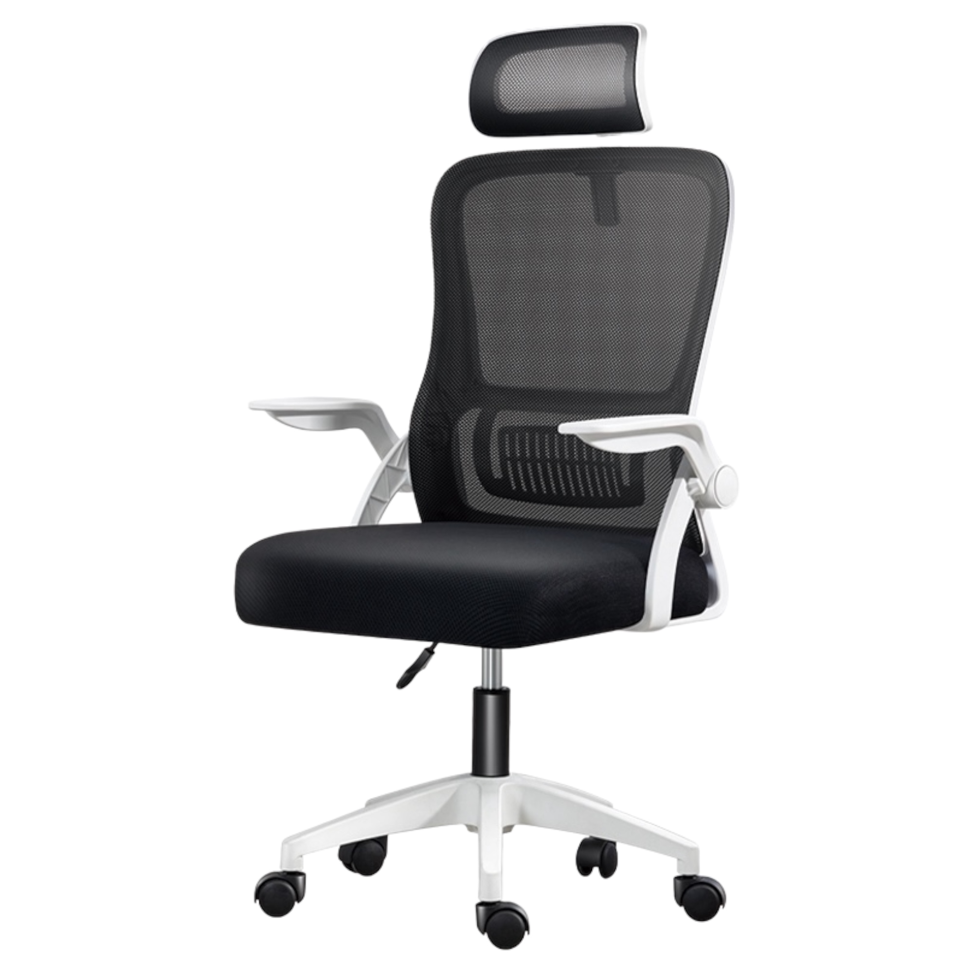 Silla de Oficina, para Gaming, Escritorio Ergonómica con Reposacabezas, Ajustable y con Soporte Lumbar  Respaldo de Malla Transpirable  Reposabrazos Abatibles de 90°  Giratoria 360° (SF168-002 6190)
