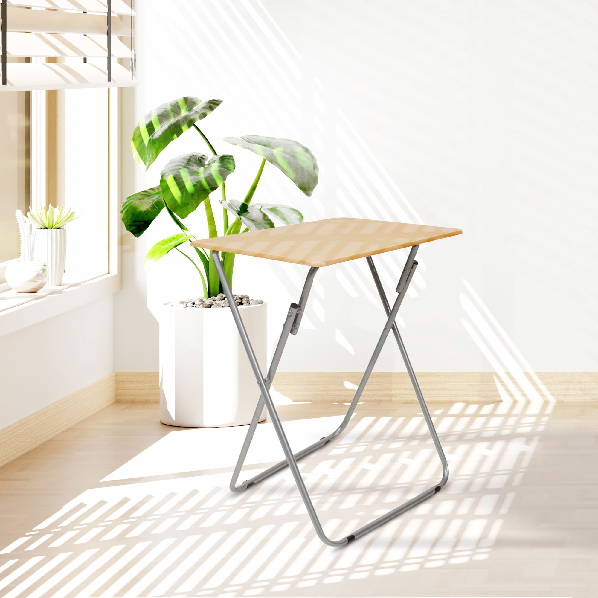 Mesa Plegable Portatil The Secret Home - Madera Multifuncional - 48x66x38 Cm - Ideal para Terraza, Balcón, Camping