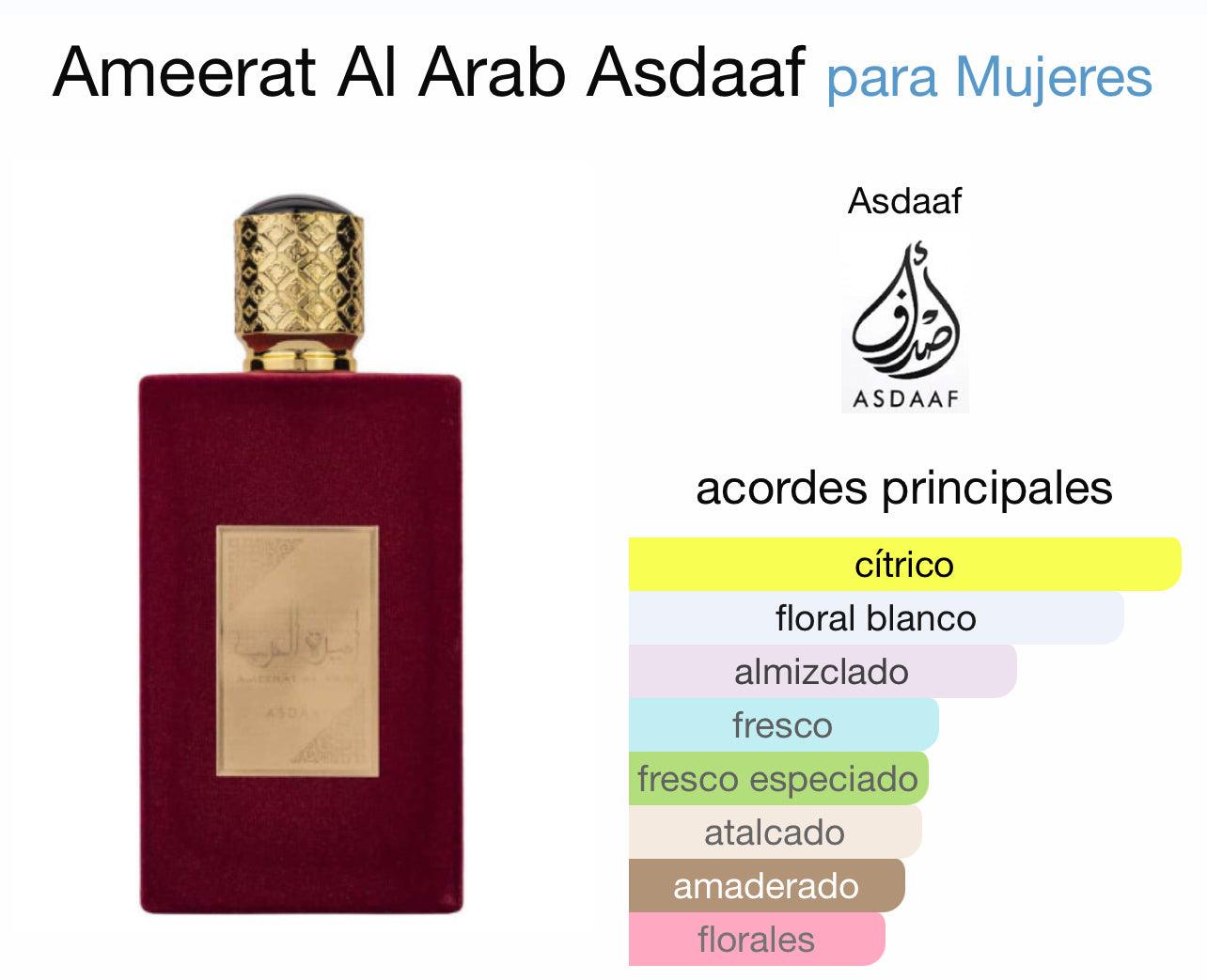 Ameerat al arab 100 ml ASDAAF - LATTAFA Perfumes mujer Eau De Parfum - Dubai PERFUMES ORIGINALES