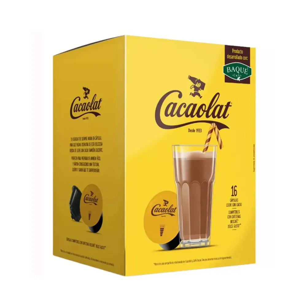 Cacaolat 4 Caixas de 16 cápsulas Origen Sensations, compatíveis com Dolce Gusto. 8435336216405
