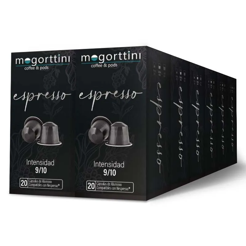 Expresso 12 caixas Mogorttini com 20 cápsulas de alumínio. Compatível com Nespresso. 8436583660607