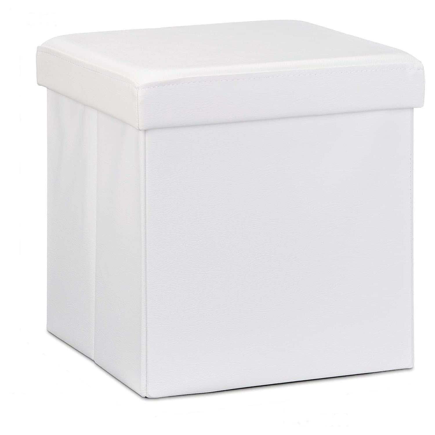 GREATOOL Puff Banco Otomano de Almacenamiento, 31x31x31cm, Plegablecon Cubierta, Juguetes y Zapatos, Otomano de Puff, Asiento, Reposapiés