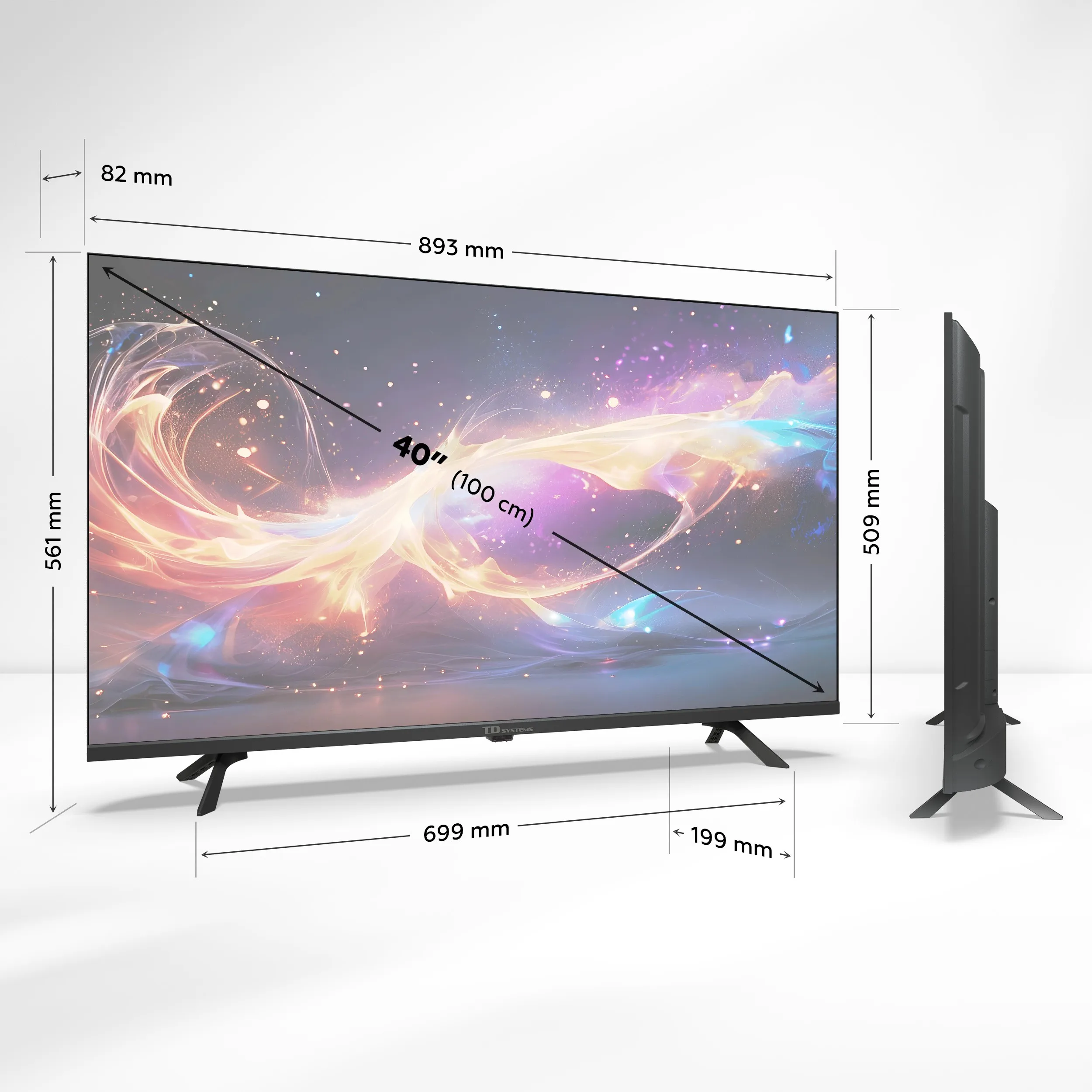 Smart TV 40 polegadas Qled Full HD Hey Google Official Assistant com controlo por voz. TV Android 14 - TD Systems K40DLK21GLQ
