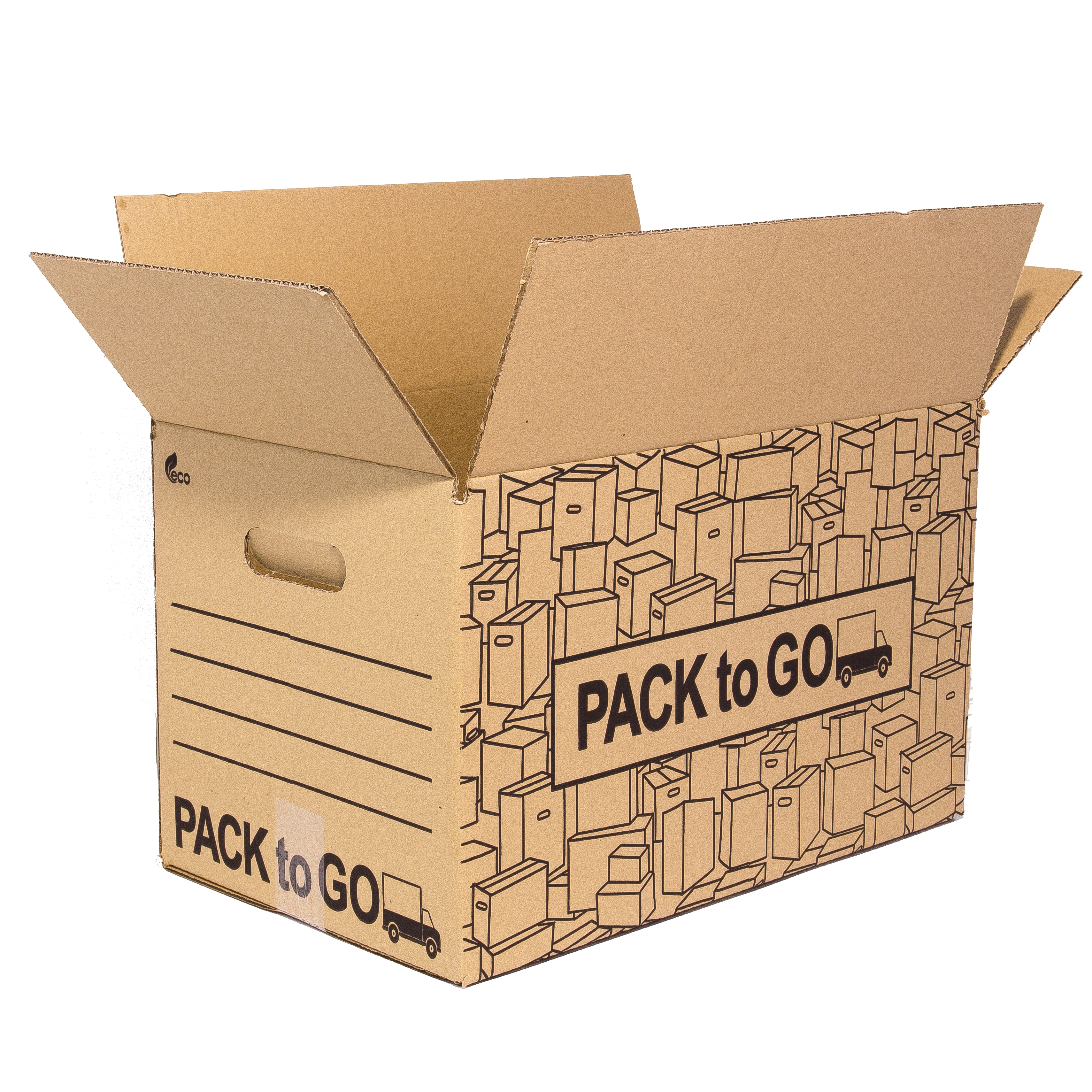 PACK to Go Pack 25 Cajas Carton Almacenaje de 50x30x30cm, Mudanza con Asas, Carton reforzado.