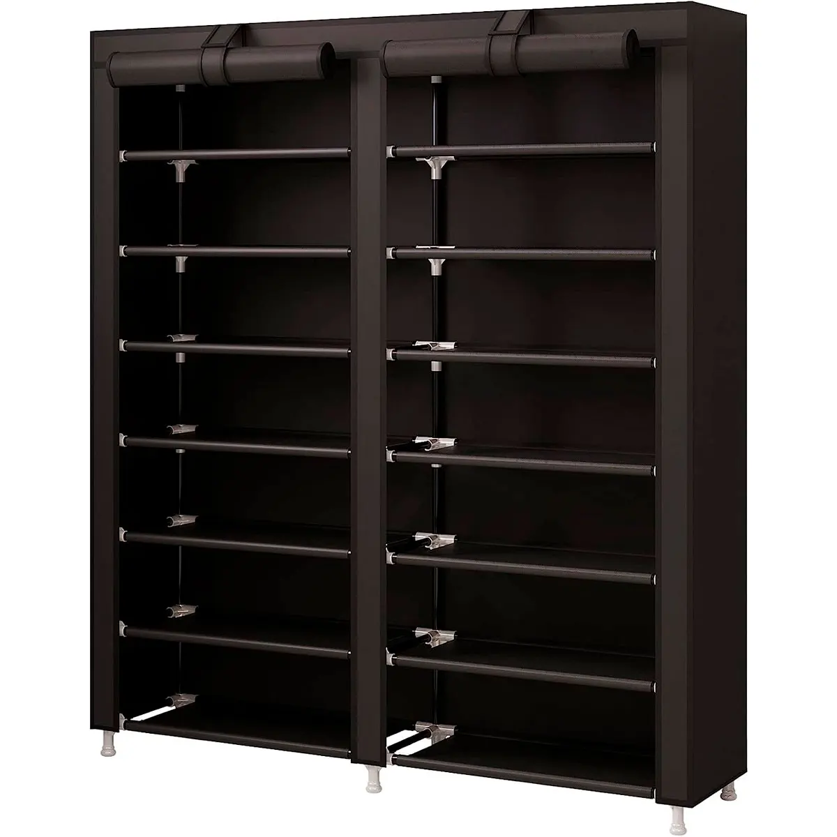 Nyana Sapateira Home Pano com 2 Portas com Zíper 125x92x28.5 cm Capacidade até 42 pares Calçado Organizador Leve e Portátil Protege o Calçado da Poeira e Umidade