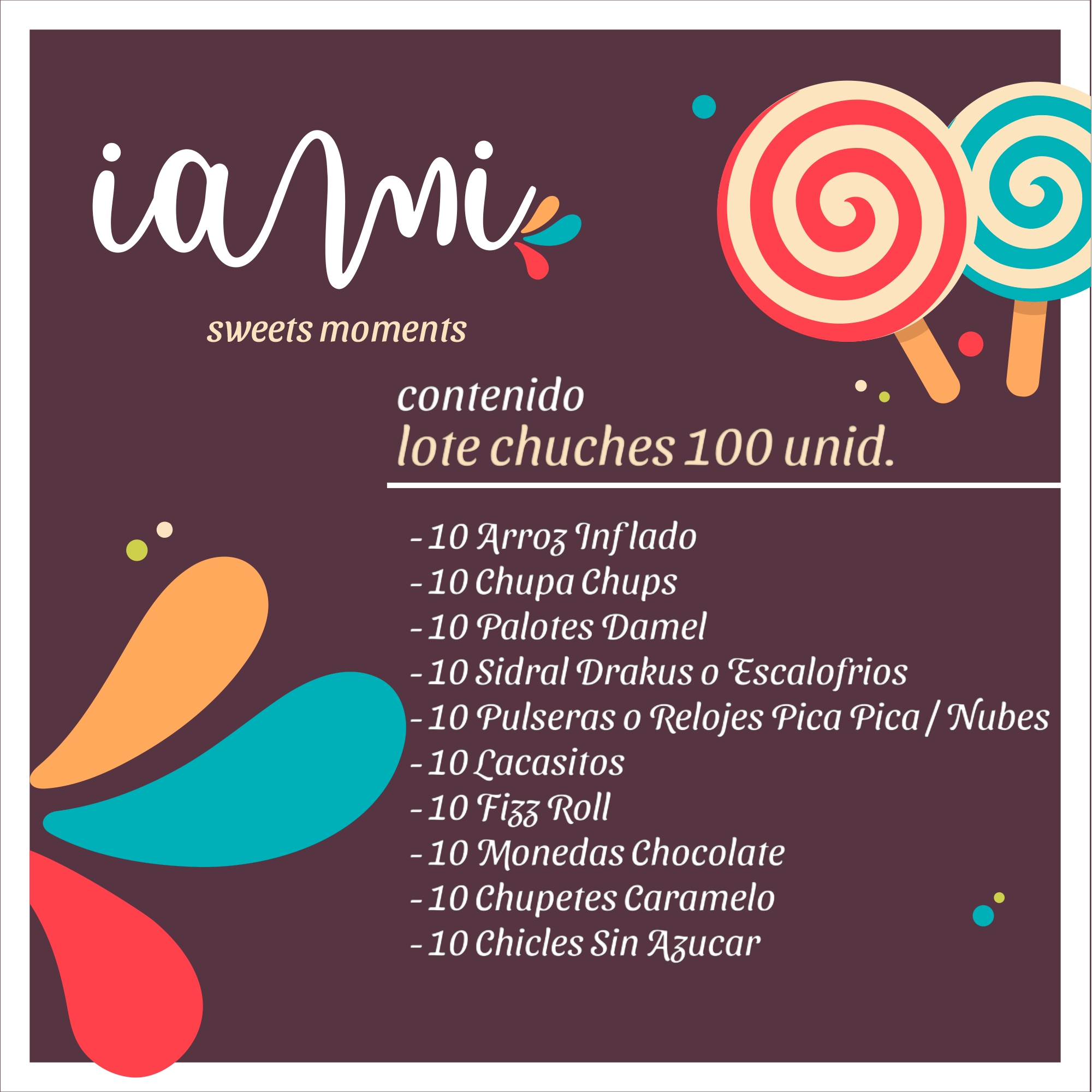 Chuches Cumpleaños, Chuches para Piñatas, Navidad, Cabalgatas, Fiestas Infantiles - Mega Pack 100 Unid - Surtido de Chuches, Gominolas, Golosinas, Caramelos. [IAMI]