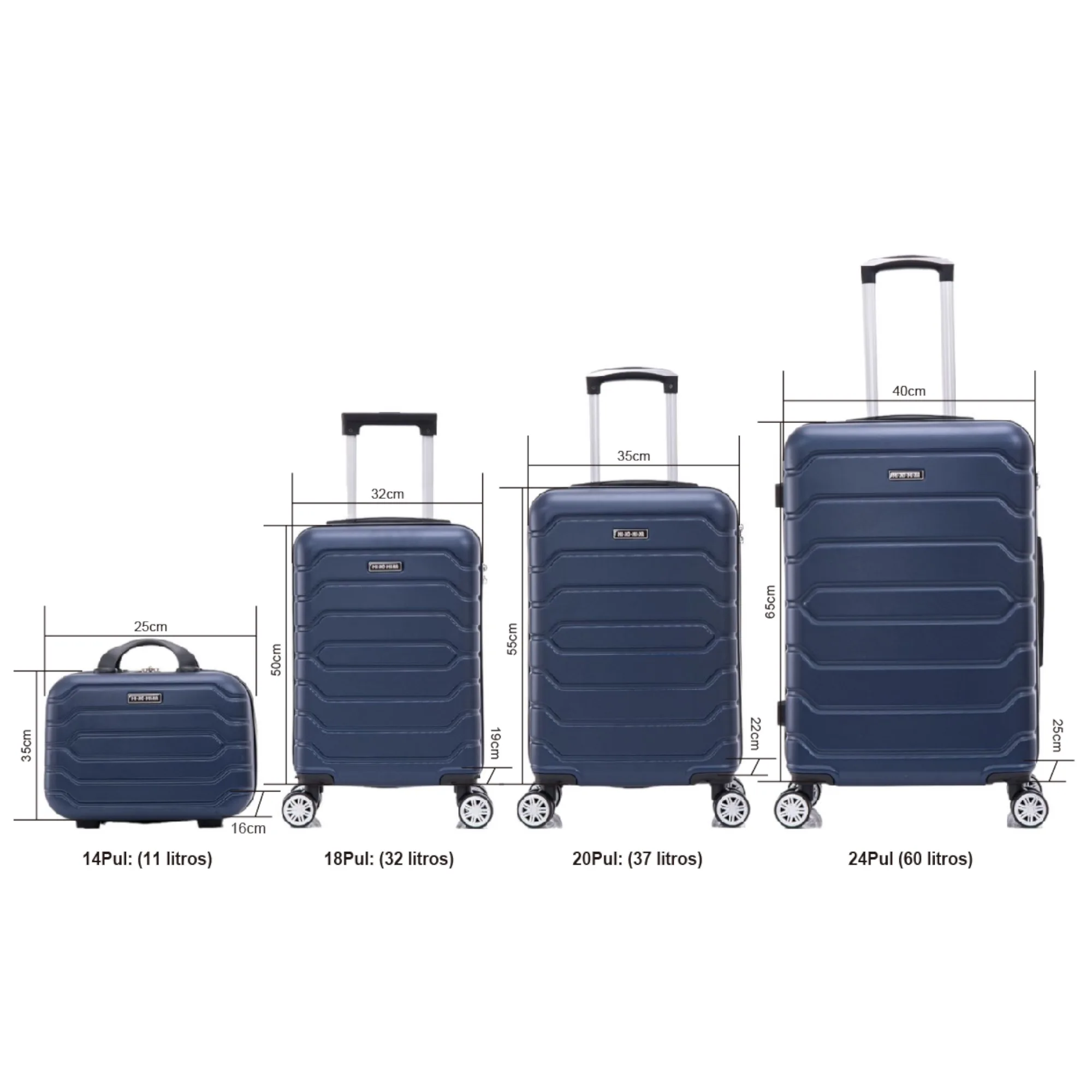 Conjunto elegante de mala de viagem: concha leve em PP, fechadura numérica, 4 rodas giratórias 360 ° Conjunto de mala com pega telescópica em alumínio, carrinho, mala de cabine (6999 M4 M005 8002 8008 FLASH-8)