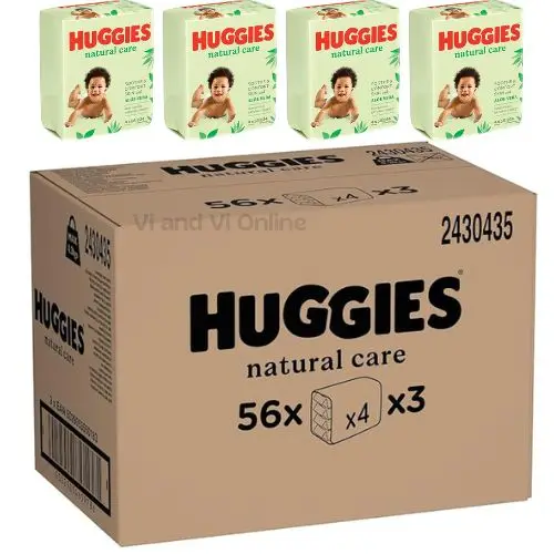 Huggies toallitas Natural Care con Aloe Vera - Pack AHORRO 672 Toallitas (caja 4x3x56)