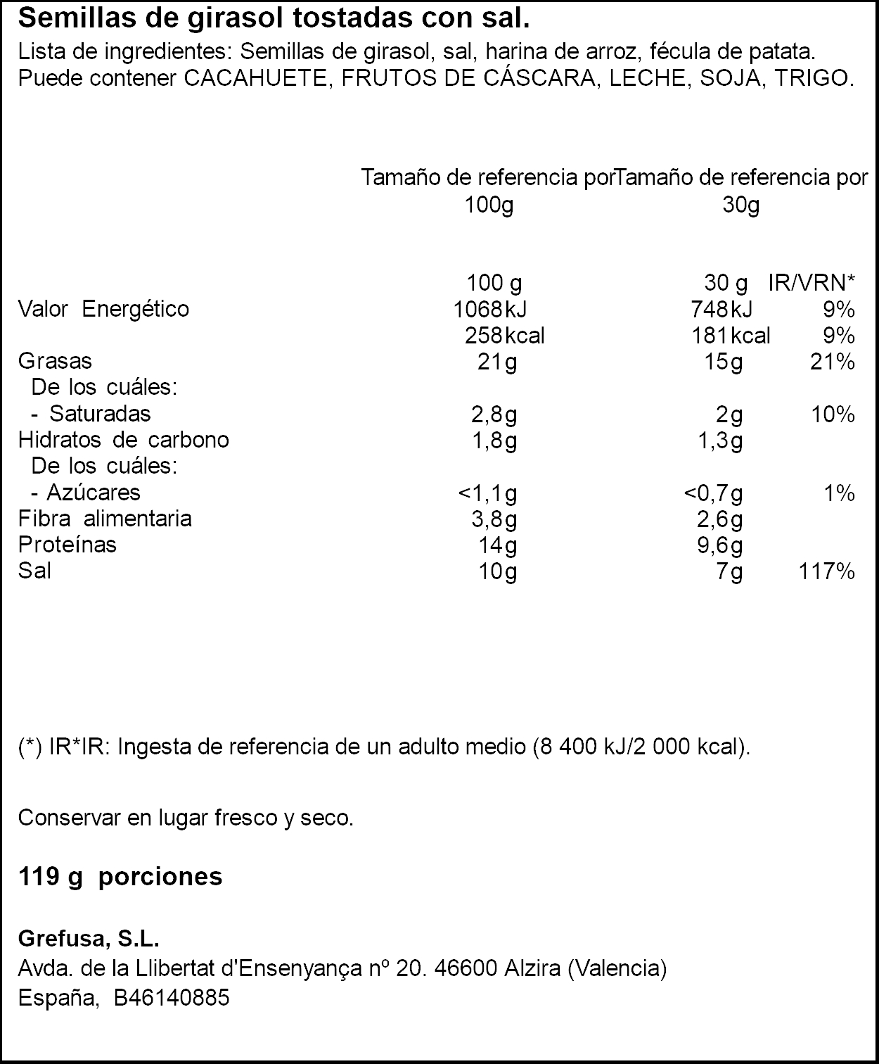Caja Grefusa de Piponazo 24 ud. 119 gramos. 8413164016978