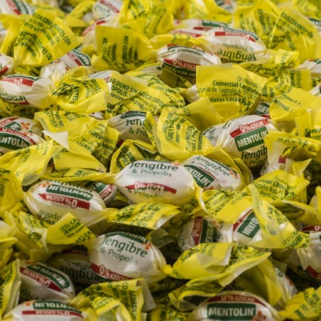 CARAMELOS MENTOLIN JENGIBRE SIN AZUCAR BOLSA 1KG.
