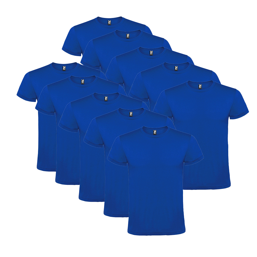 Roly - Pack 10 Camisetas Básicas Unisex - Manga Corta - 10 Camisetas de Algodón - Tallas S a 2XL - Amplio Surtido de Colores - Gramaje: 150 G/m²