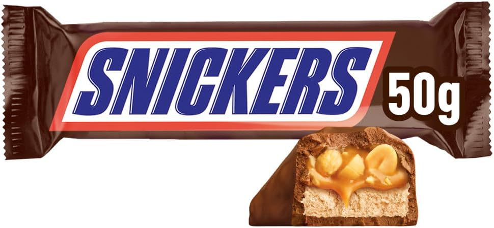 Chocolate Snicker 40x50gr - 40 Barritas de Chocolate con Caramelo y Cacahuetes