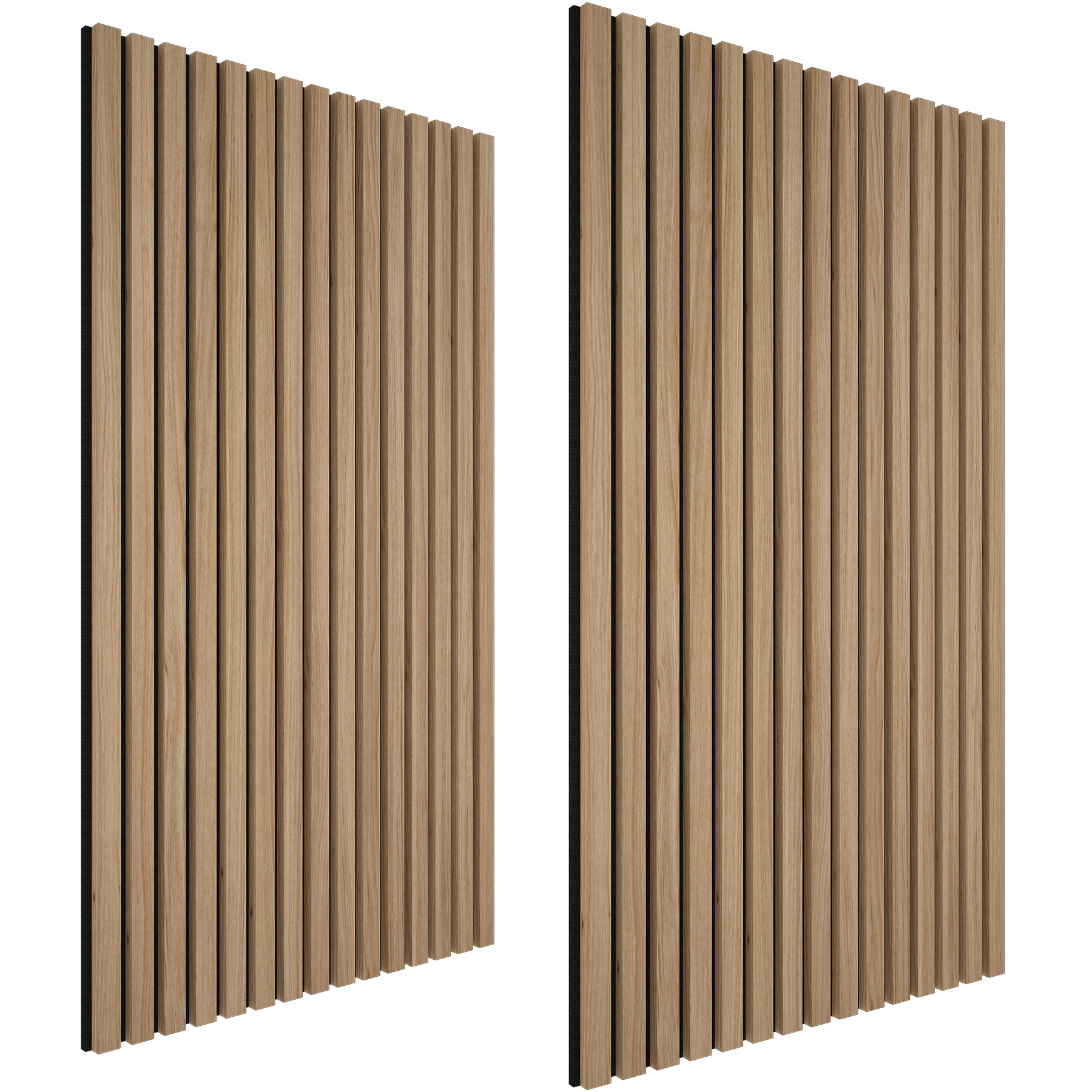Tectake - Paneles acusticos decorativos Sonic Wall de MDF, Juego de 2 piezas, 60 x 120 x 2,1 cm cada uno , Chapa de madera real, Absorción acústica, Tejido de fieltro y madera, Insonorización acústica para pared, Listones de madera, Alta calidad