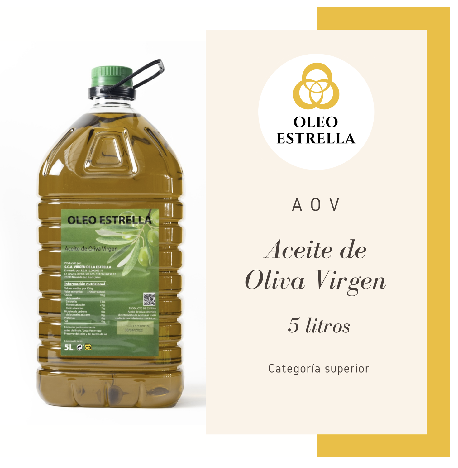 OLEOESTRELLA - Aceite Oliva Virgen - Jaén - Andalucía - Aceite Cooperativa