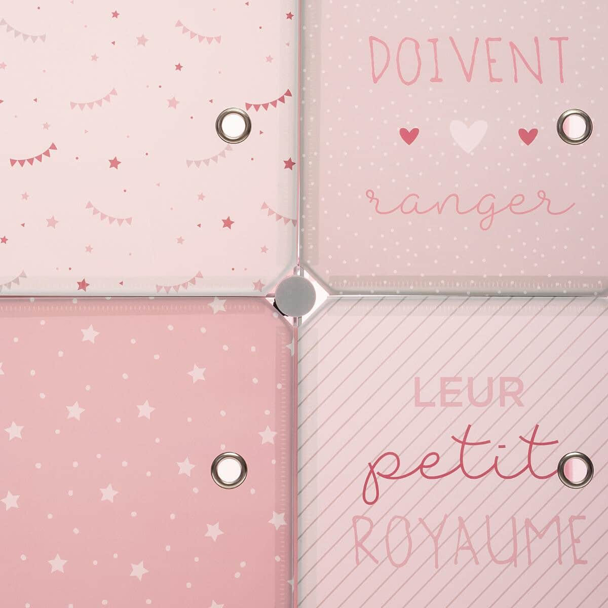 Atmosphera Taquillas de Almacenamiento Infantil Rosa | 8 Huecos con Puertas