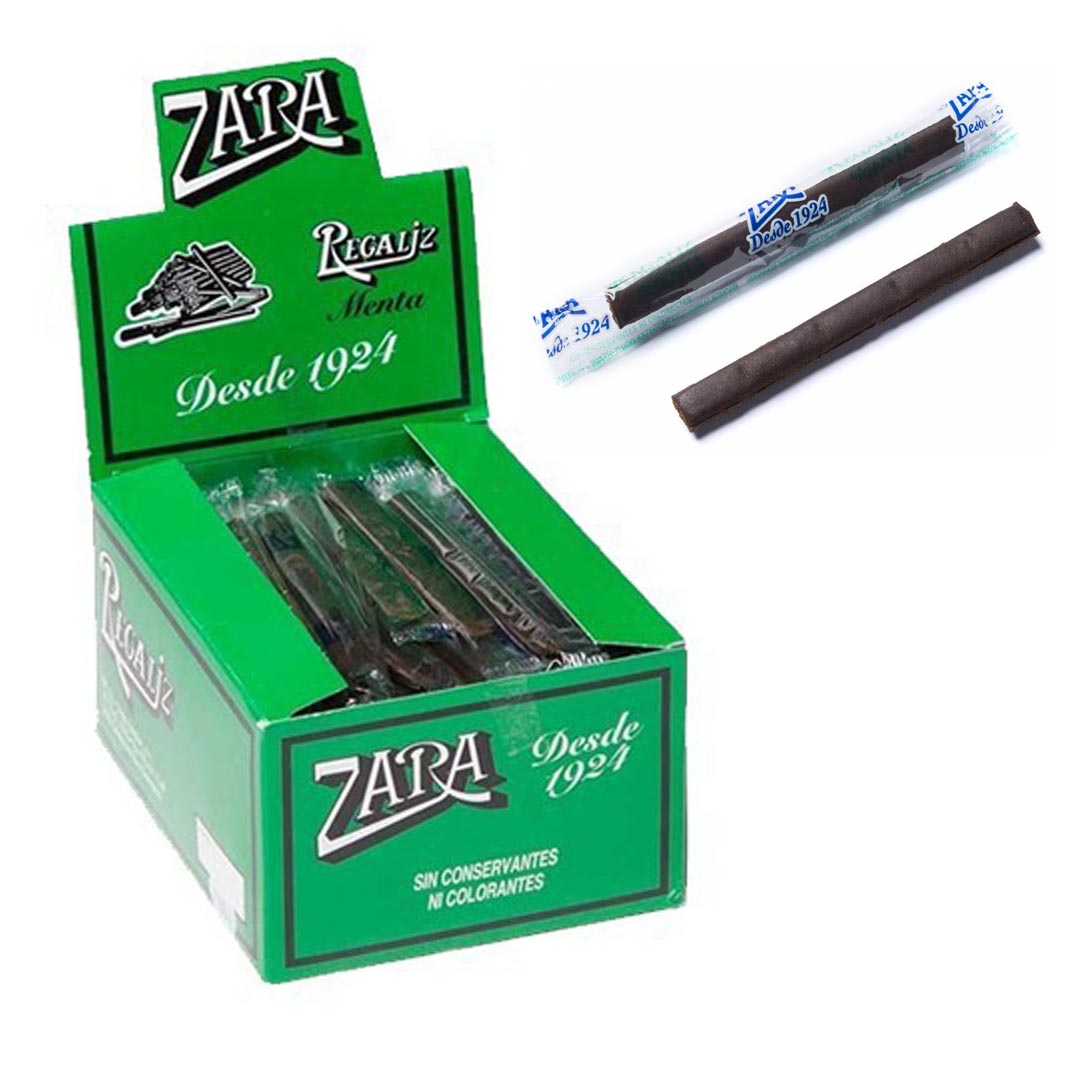 Regaliz Zara Menta - 100 Barritas - Regaliz Zara Fire Negra Mentolada