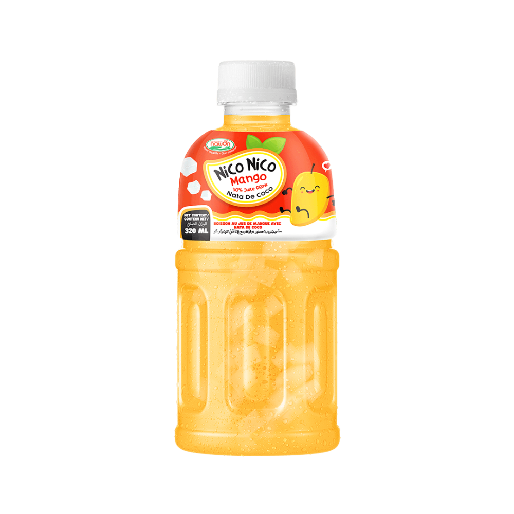 Nico Nico Bebida Nata de Coco - 10 unidades de 320ml cada una - Sabores: azul, fresa, mango y melón
