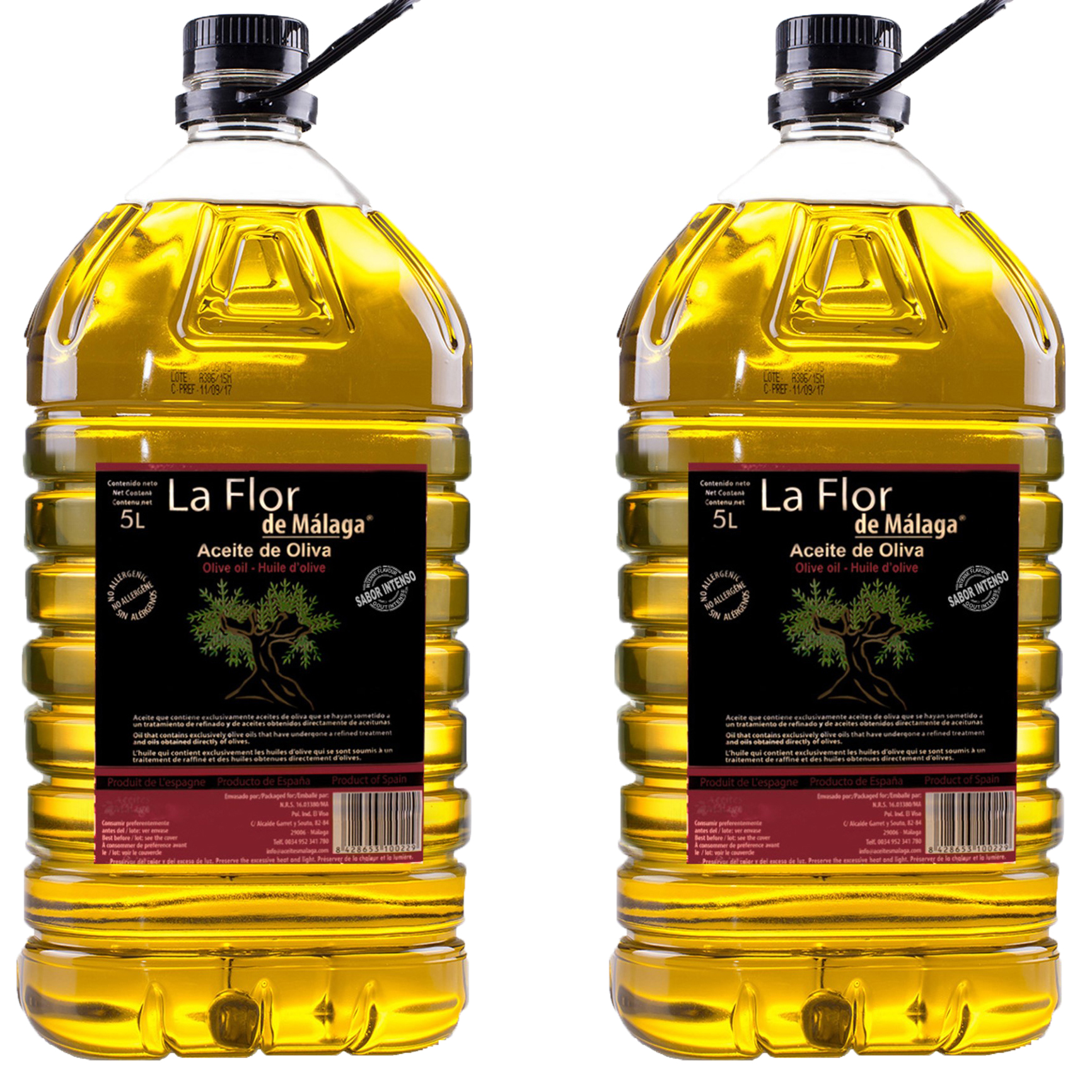ACEITE DE OLIVA INTENSO LA FLOR DE MALAGA PET GARRAFA TRANSP. ASA NEGRA 5L