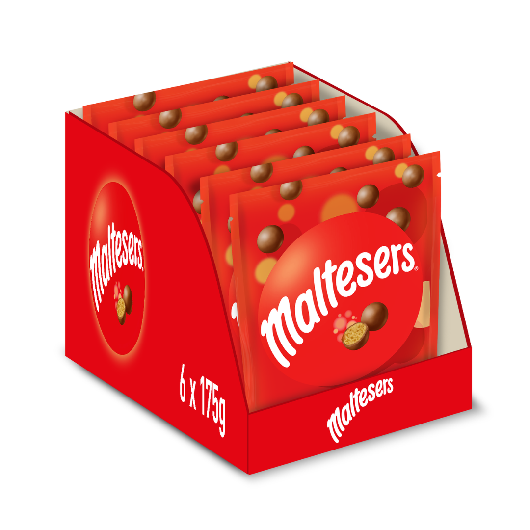 Maltesers Snack en Bolitas de Leche Malteada recubiertas de Chocolate con leche (6 x 175g)