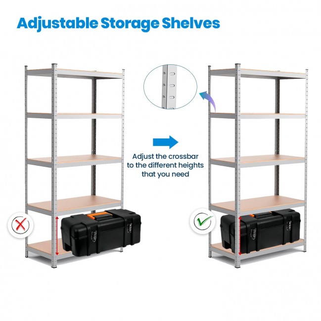 Ediesi, Estanteria Almacenaje, Metalica, 5 baldas ajustables