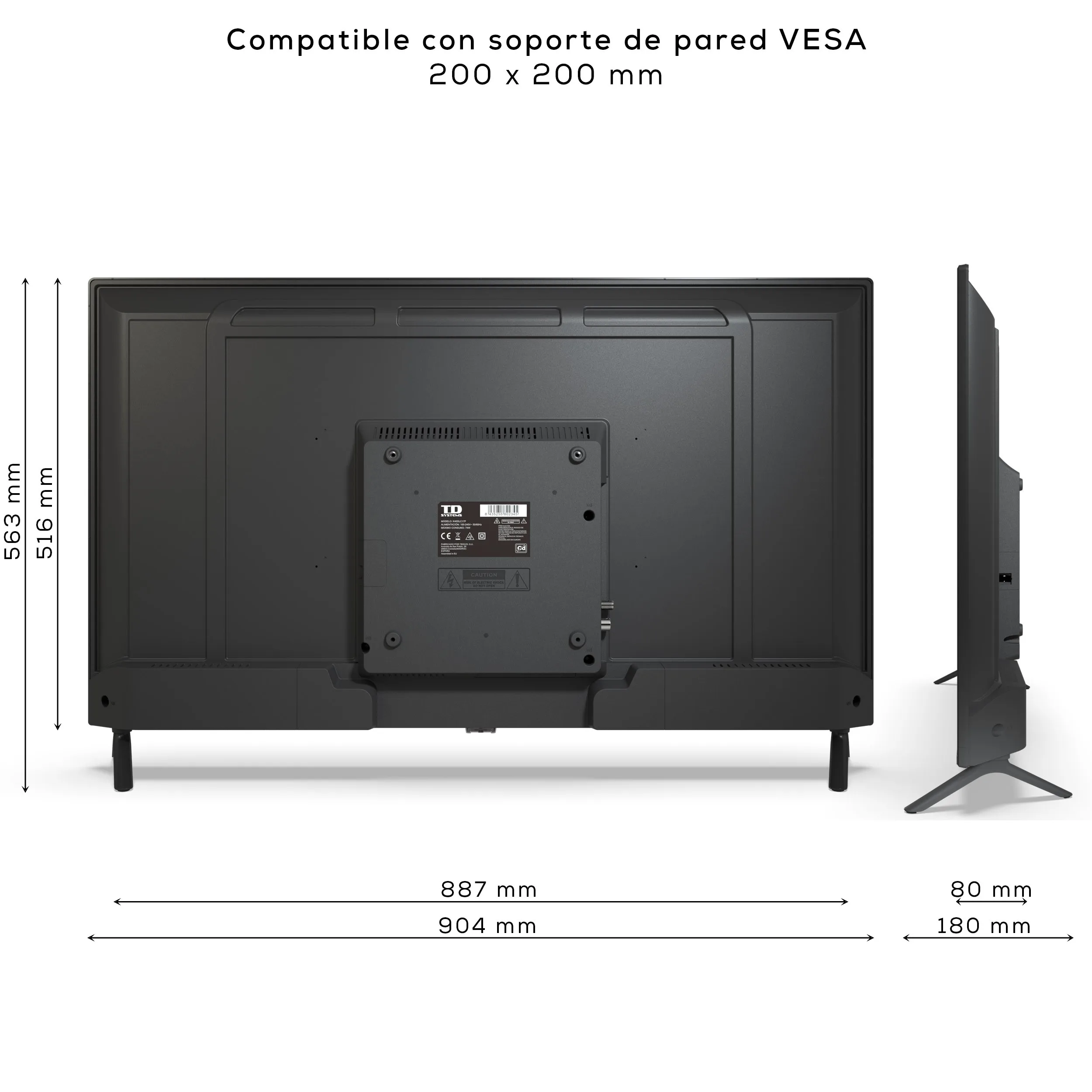 Smart TV 40 pulgadas Full HD Hey Google Official Assistant con control por voz. Televisor Android 11 - TD Systems K40DLC19GLE