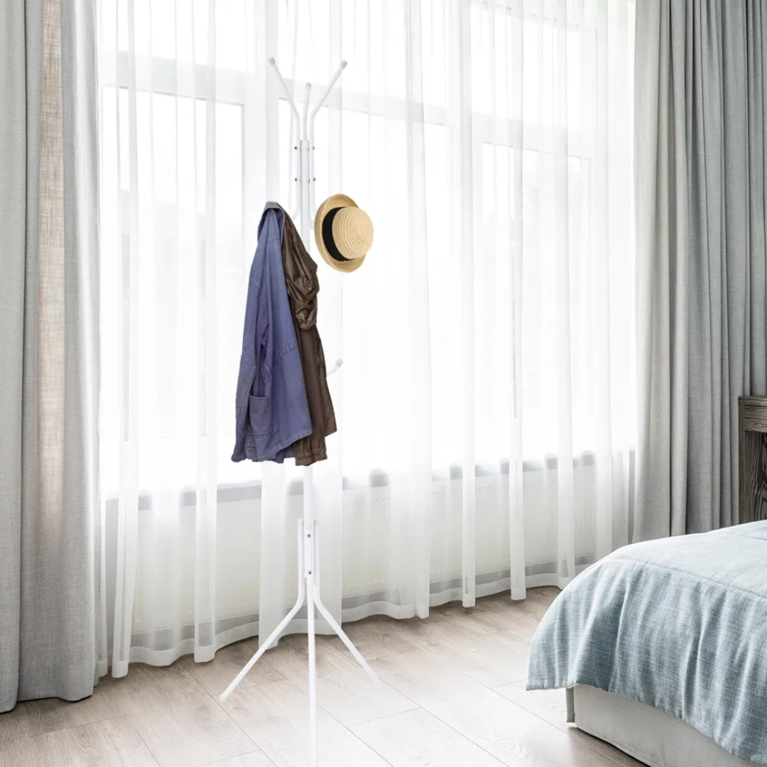 NAKLOE - Perchero de pie - 12 ganchos - Perchero entrada - Perchero metal - Perchero pasillo