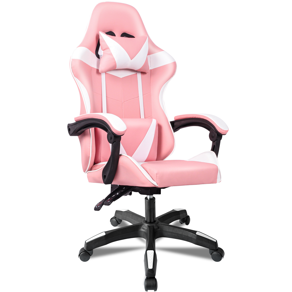 T-Lovendo - Silla Gaming con Cojín Lumbar y Cervical, Ergonómica, Regulable en Altura y Reclinable