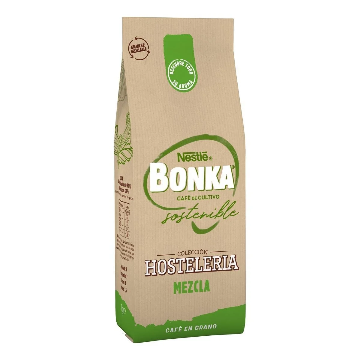 Bonka Café Tostado en Grano para Hostelería Mezcla - 1kg | Sabor Auténtico en Cada Taza - Pack de 3 Unidades