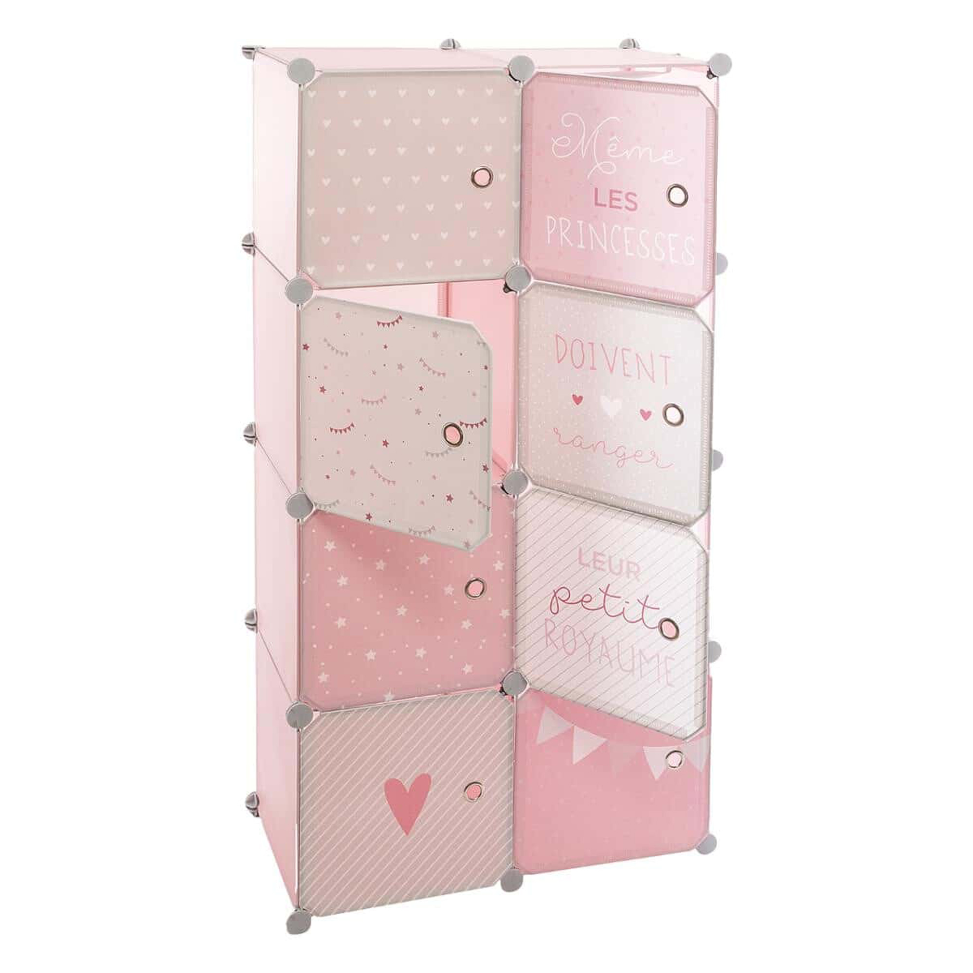 Atmosphera Taquillas de Almacenamiento Infantil Rosa | 8 Huecos con Puertas