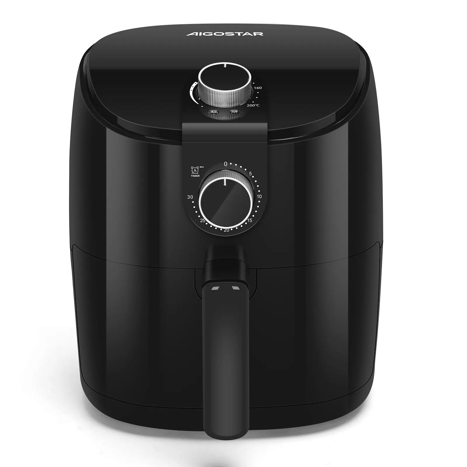Friggitrice ad aria AIGOSTAR 4L, tempo e temperatura regolabili, griglia antiaderente staccabile, 1500W.