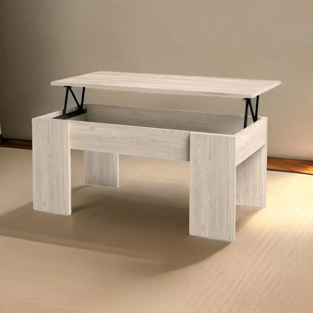 Tavolino basso dal design moderno con vano portaoggetti-45x100x50 cm