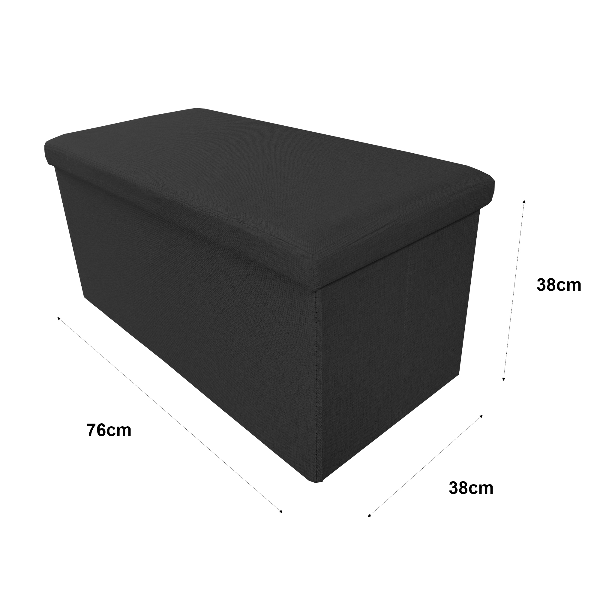 Puff Ottoman Rectangular Tela Plegable 76x38x38cm  Nyana Home  Gran Almacenaje  Estilo Otomano  Tela Resistente