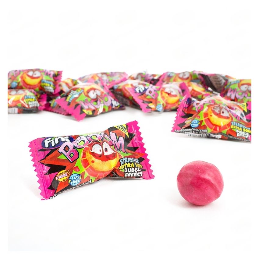 Fini Caramelos de Fresa Ácidos Sin Gluten - Estuche 200 Unds