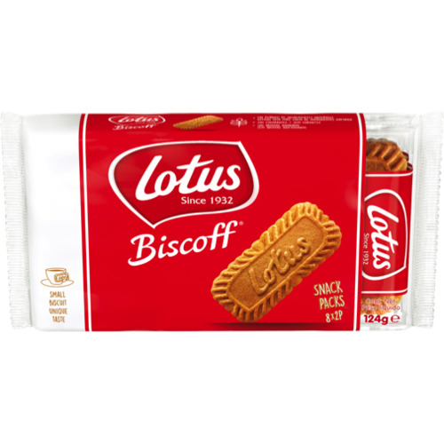 Lotus Biscoff | Galleta Original Caramelizada | Envueltas en Packs de 2 | Vegana | 12 x (8 x 2 packs) | 1,48kg