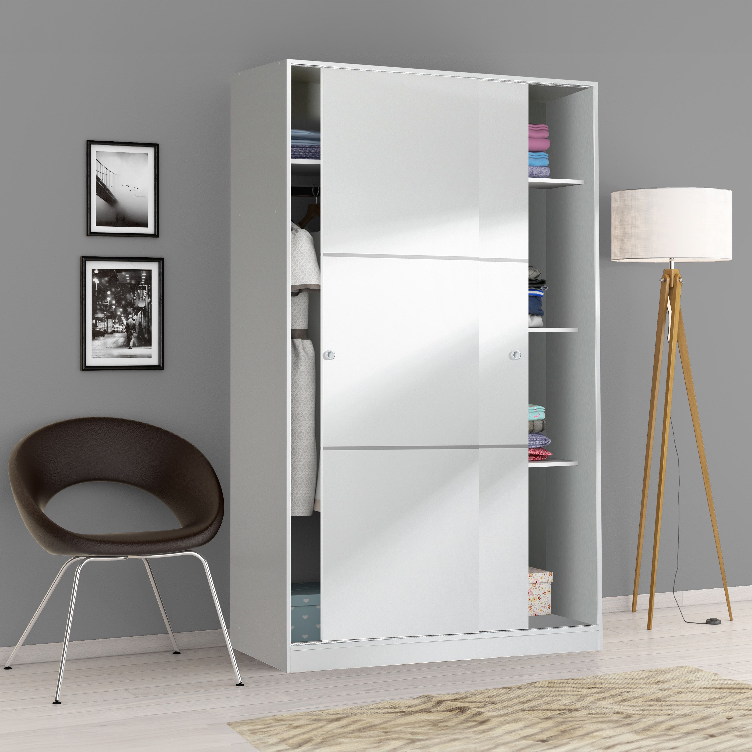 Duehome Armario Puertas Correderas Top - Espacioso y Moderno